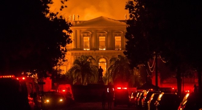 O prédio do Museu Nacional completou 200 anos em 2018 antes de pegar fogo