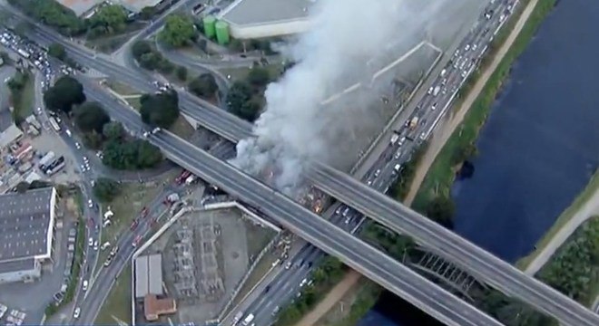 Incêndio em comunidade embaixo da ponte do Jaguaré, zona oeste de SP