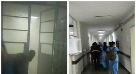 Vídeos registraram evacuação do hospital 
