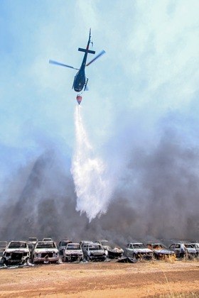 O uso da aeronave impediu que a totalidade dos veículos ficasse destruída