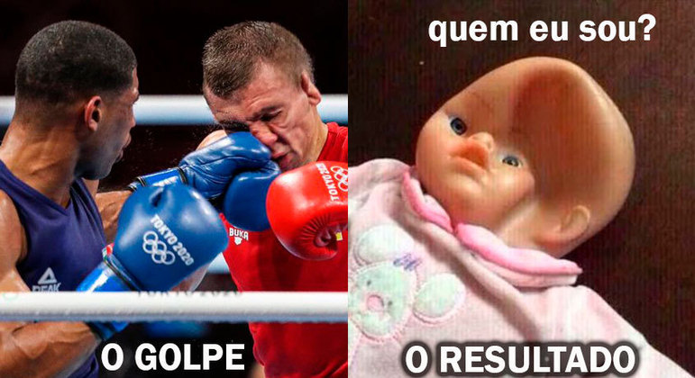 Meme engraçado da competição de boxe