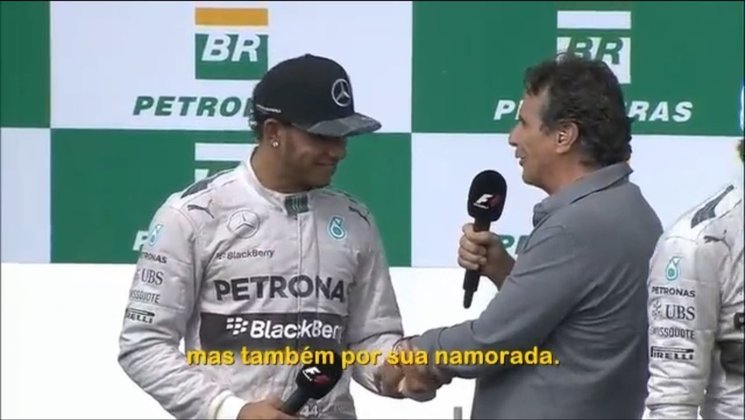 Indelicadeza com Hamilton - no GP de Interlagos, em 2014, Piquet foi o responsável pela entrevista aos pilotos do pódio e a pergunta feita a Lewis foi sobre sua namorada. O desconforto do britânico, heptacampeão mundial, foi visível. Vale destacar que quando foi entrevistar Nico Rosberg, Nelson elogiou o alemão e falou que o pai devia estar orgulhoso dele.