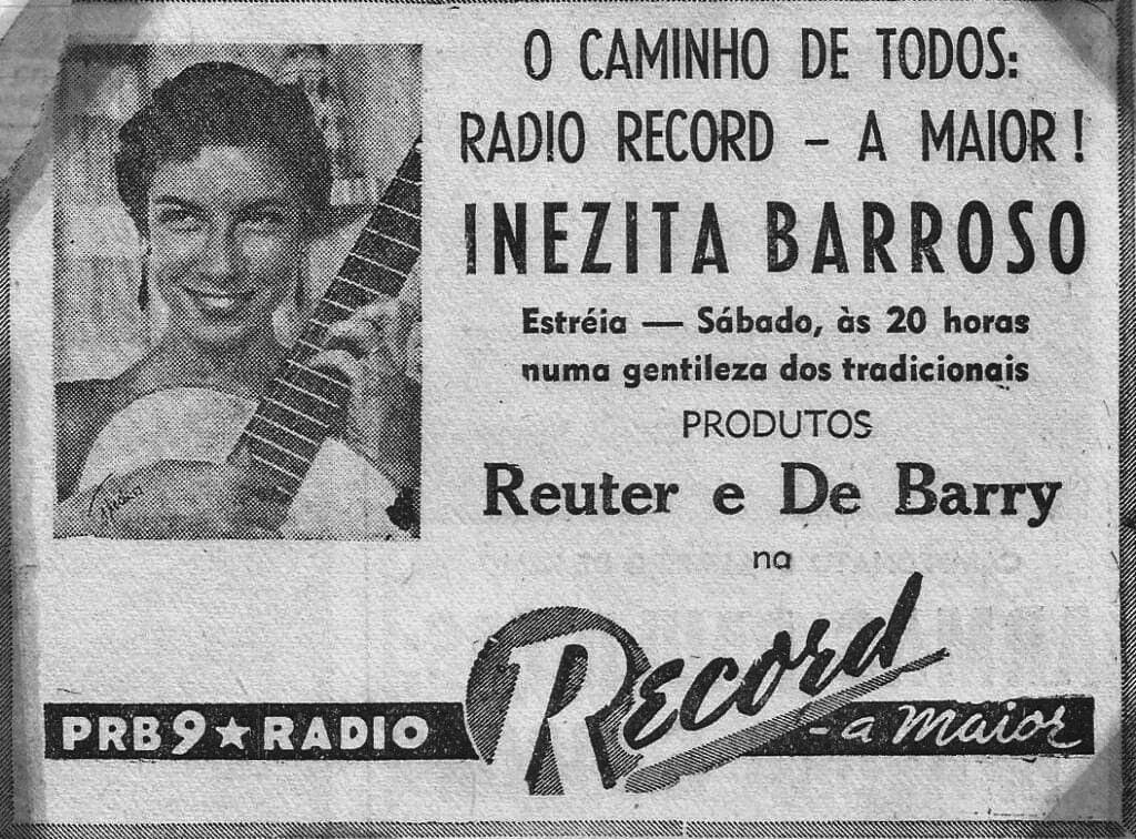 Inezita Barroso na Rádio Record.