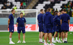 Inglaterra faz aquecimento no estádio Al Bayt