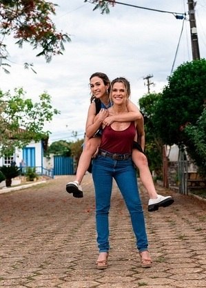 Ingrid Guimarães e Tatá Werneck durante as filmagens de “Minha Irmã e Eu”