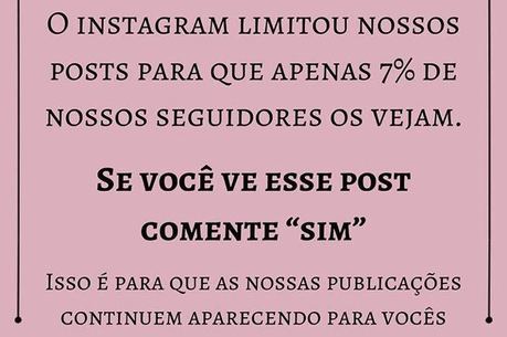 Modelo de post que está circulando pelo Instagram