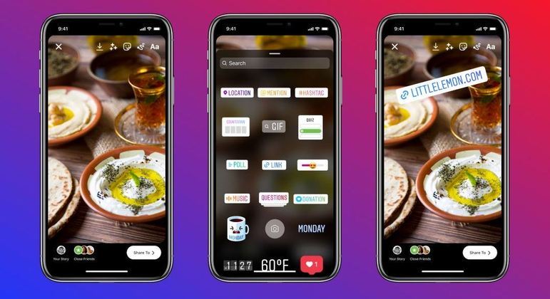 Nova figurinha do Instagram acaba com o tradicional 'arrasta para cima'