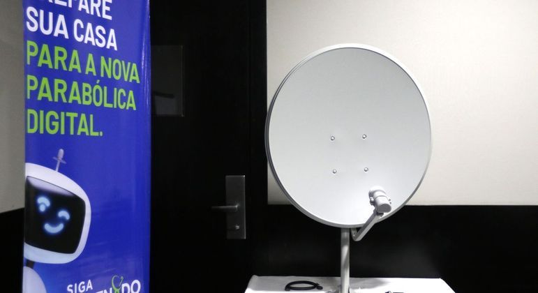 Kit da antena parabólica digital, que será instalada para famílias inscritas no CadÚnico