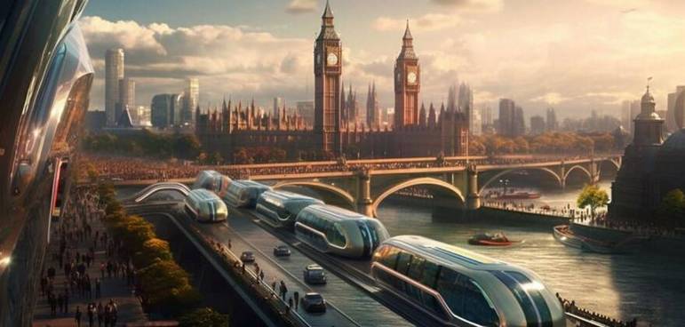 LondresOutro ponto a se destacar são os moderno trilhos e vagões de trem, mas com o Big Bang ainda intacto