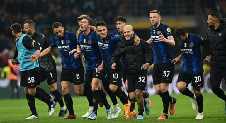 A alegria da Inter, depois dos 3 X 1 sobre a Roma