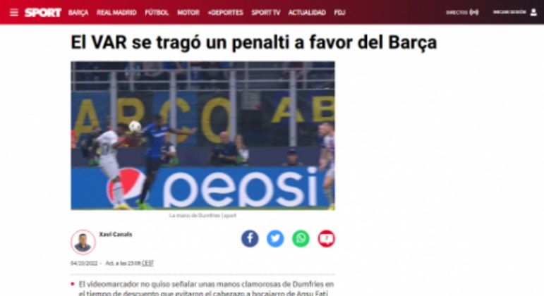 Inter de Milão x Barcelona - Sport