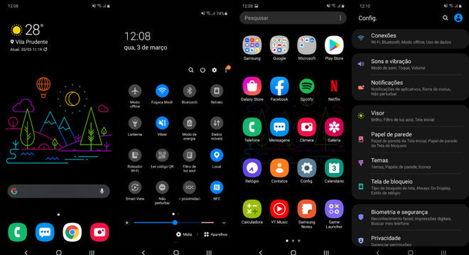 Interface One UI 2.5 acima do Android 10 (Imagem: André Fogaça/Tecnoblog)