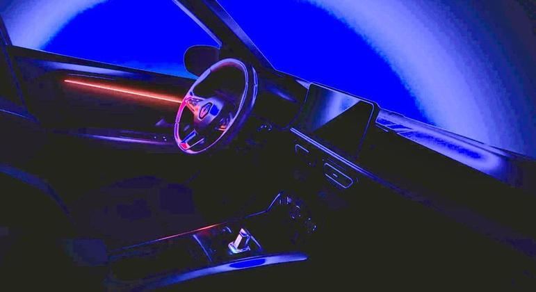Interior do kardian com seletor de câmbio eletrônico "e-shifter" e outas novidades