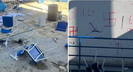 Grupo deixou rastro de destruição na escola
