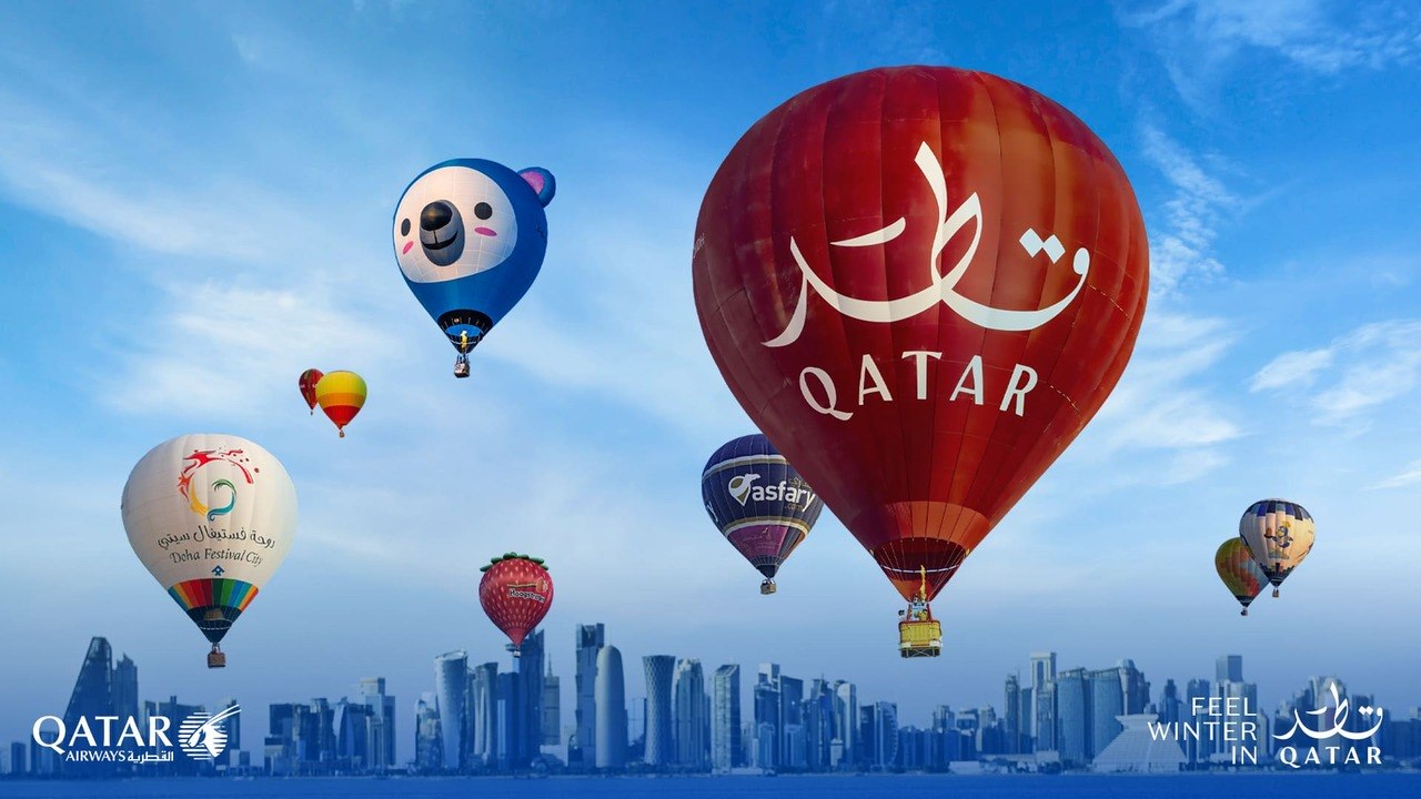 Inverno no Catar: terceira edição do Qatar Balloon Festival
