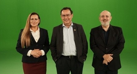 Ionice Silva, Augusto Cury e Luiz Cláudio Costa nos bastidores da Record News