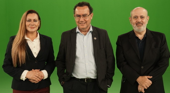 Ionice Silva, Augusto Cury e Luiz Cludio Costa, presidente da Record TV