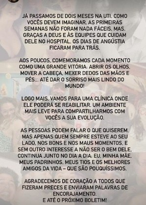 Mensagem postada pela filha de Mingau 