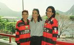 Leila, Isabel e Virna, em 1999, quando o Flamengo apresentou seu time de vôlei. Isabel foi a treinadora da equipe nessa oportunidade