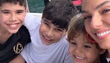 Isis Valverde posta foto com o filho e os enteados, filhos de Marcus Buaiz e Wanessa Camargo