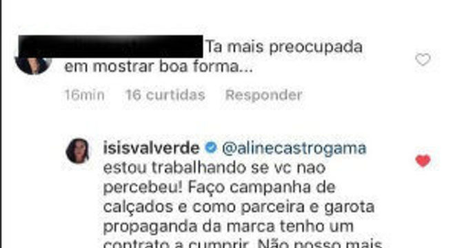 isis valverde criticada respondeu