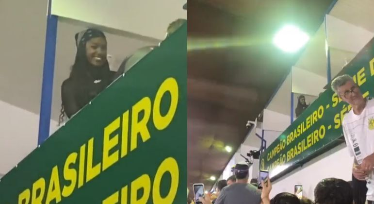 Torcedores flagram Iza ao assistir ao jogo de Yuri Lima