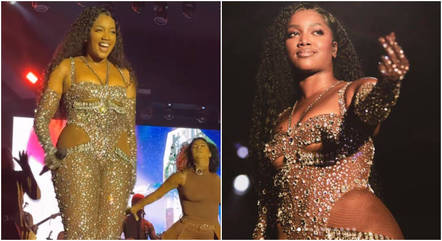 Iza durante show no festival em Salvador, na Bahia