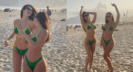 Dupla apareceu combinando na praia de Ipanema, no Rio