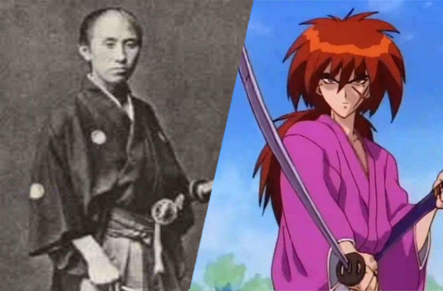 Já o hitokiri (termo em japonês que significa assassino com espada) Kawakami Gensai inspirou Kenshin Himura, protagonista do mangá e desenho animado 