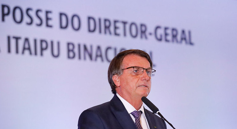Jair Bolsonaro em evento de posse do novo diretor da Itaipu