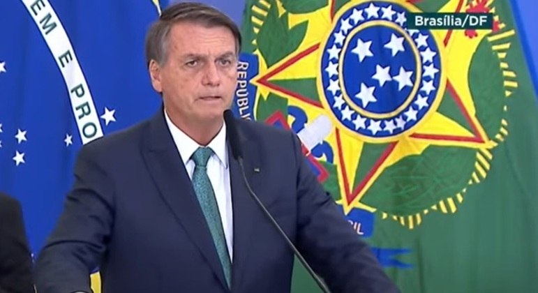 Presidente da República, Jair Bolsonaro, em lançamento de programa no Palácio do Planalto