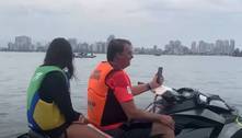 De férias em SP, Bolsonaro passeia de moto aquática com a filha, Laura
