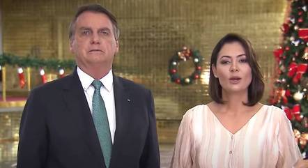 Bolsonaro e Michelle em pronunciamento