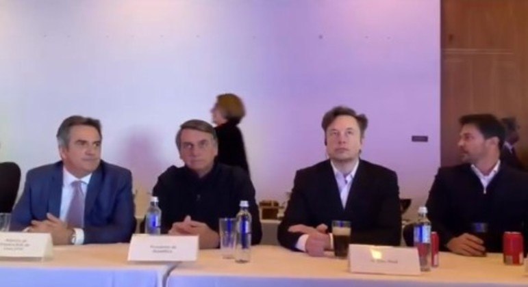 Ciro Nogueira, Jair Bolsonaro, Elon Musk e Fábio Faria