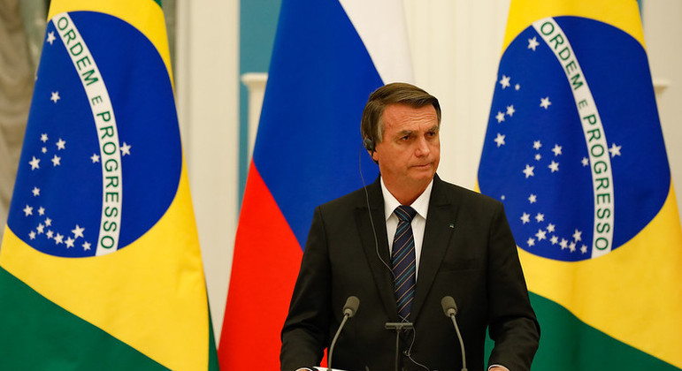 O presidente Jair Bolsonaro durante agenda na Rússia