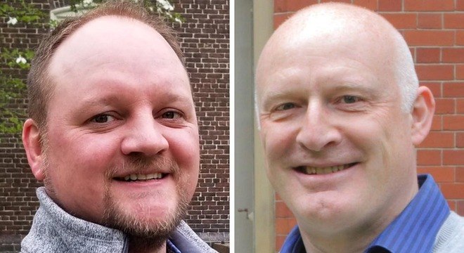 James Mossman (esq., ao lado do co-autor do estudo, Allan Pacey): 'Notei que alguns homens que faziam o teste de fertilidade eram enormes'