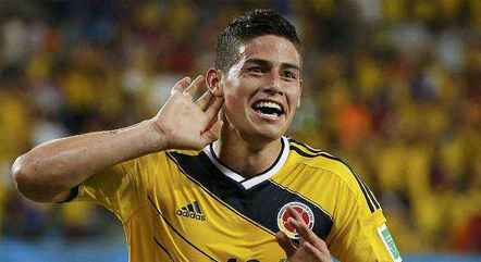 James Rodriguez em partida pela seleção colombiana