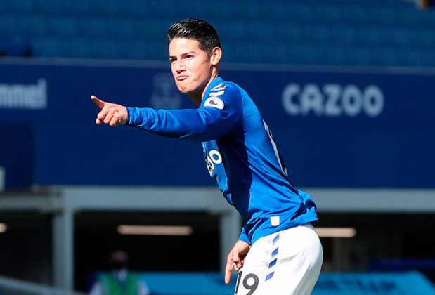 James Rodríguez - 30 anos - Meia - Clube: Everton - Contrato até: 30/06/2022