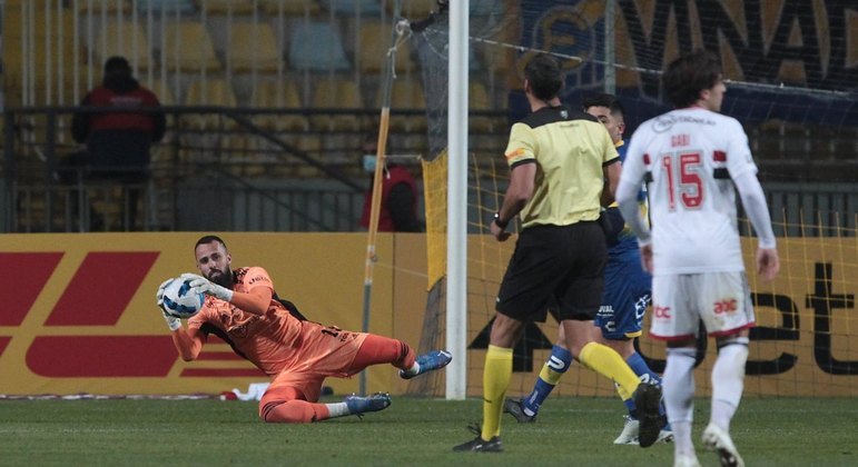 Jandrei em partida contra o Everton, em Viña del Mar, no Chile