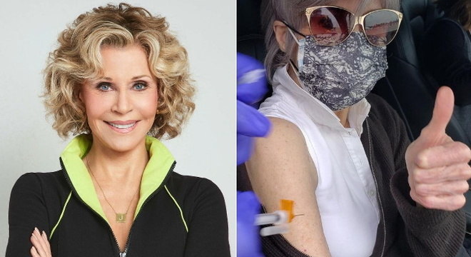 Jane Fonda é mais uma celebridade a receber a vacina contra a covid-19. Na noite do dia 31 de janeiro, a atriz e ativista de 83 anos publicou uma foto na qual aparece sendo imunizada. 'Fui vacinada hoje! Oba! Não dói', escreveu a veterana dona de dois Oscars. 