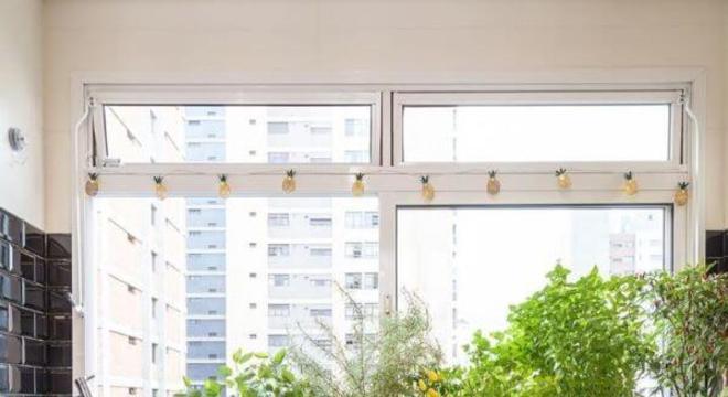 Janela de vidro para cozinha moderna