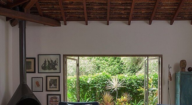 Janela de vidro para sala com modelo camarão