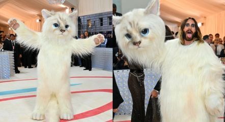 Jared Leto vai vestido como a gata de Karl Lagerfeld no Met Gala de 2023