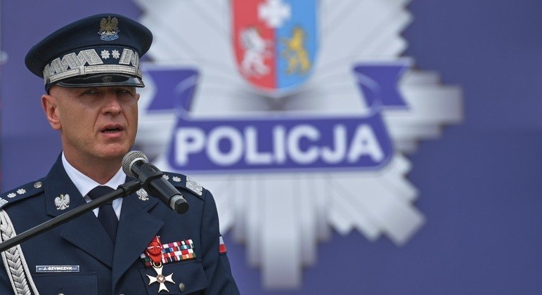 Jaroslaw Szymczyk, chefe de polícia da Polônia, durante evento oficial