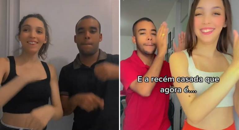 Jenni Alarcon e Lucas Motta estão casados há um ano e à espera de gêmeas, Alice e Luna
