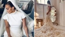 Jennifer Lopez mostra detalhes dos três vestidos de seu casamento com Ben Affleck: 'Um sonho' 