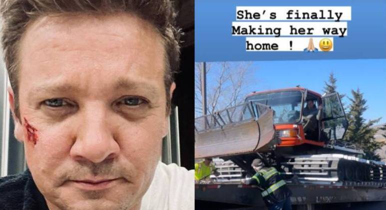Jeremy Renner mostrou o veículo que o atropelou no início deste ano