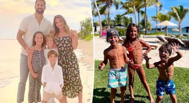 Jessie, Eric e os três filhos sarados