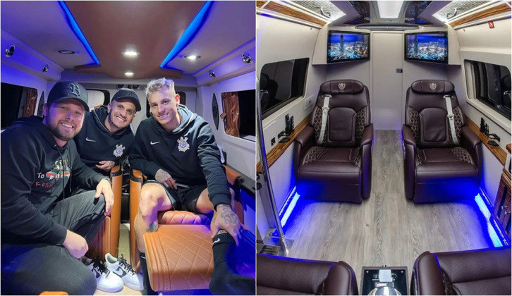 Já imaginou ter o conforto de uma aeronave particular, mas dentro de um carro? Essa é a mais nova moda entre a boleirada de Corinthians e Real Madrid, que desembolsam entre R$ 500 mil e R$ 700 mil para adquirir uma JetVan, veículo que aproveita o espaço ocioso de vans de diversas marcas para oferecer uma experiência tão luxuosa quanto a de um jatinho, mas em quatro rodas