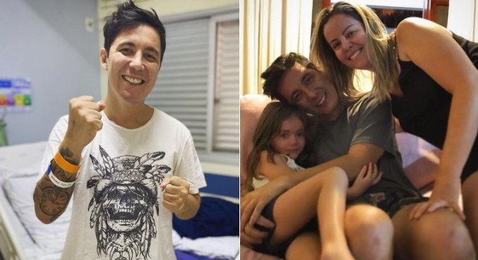 Jhean Marcell recebeu alta de hospital e voltou para casa com a família